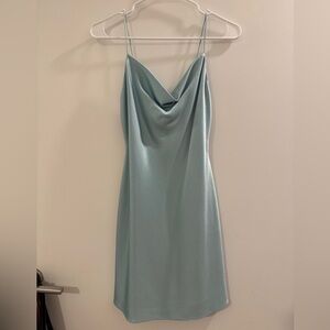 Alice + Olivia Green Slip Dress Cowl Neck Sleeveless